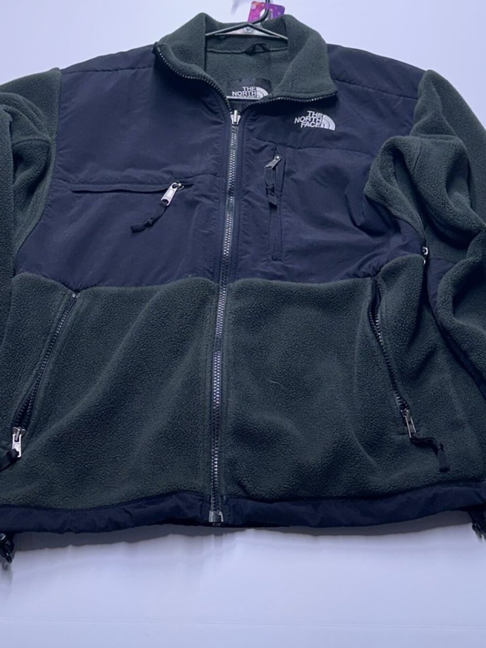 The North Face Denali Fleece Jacket Men Small Dark Green Black Read Description